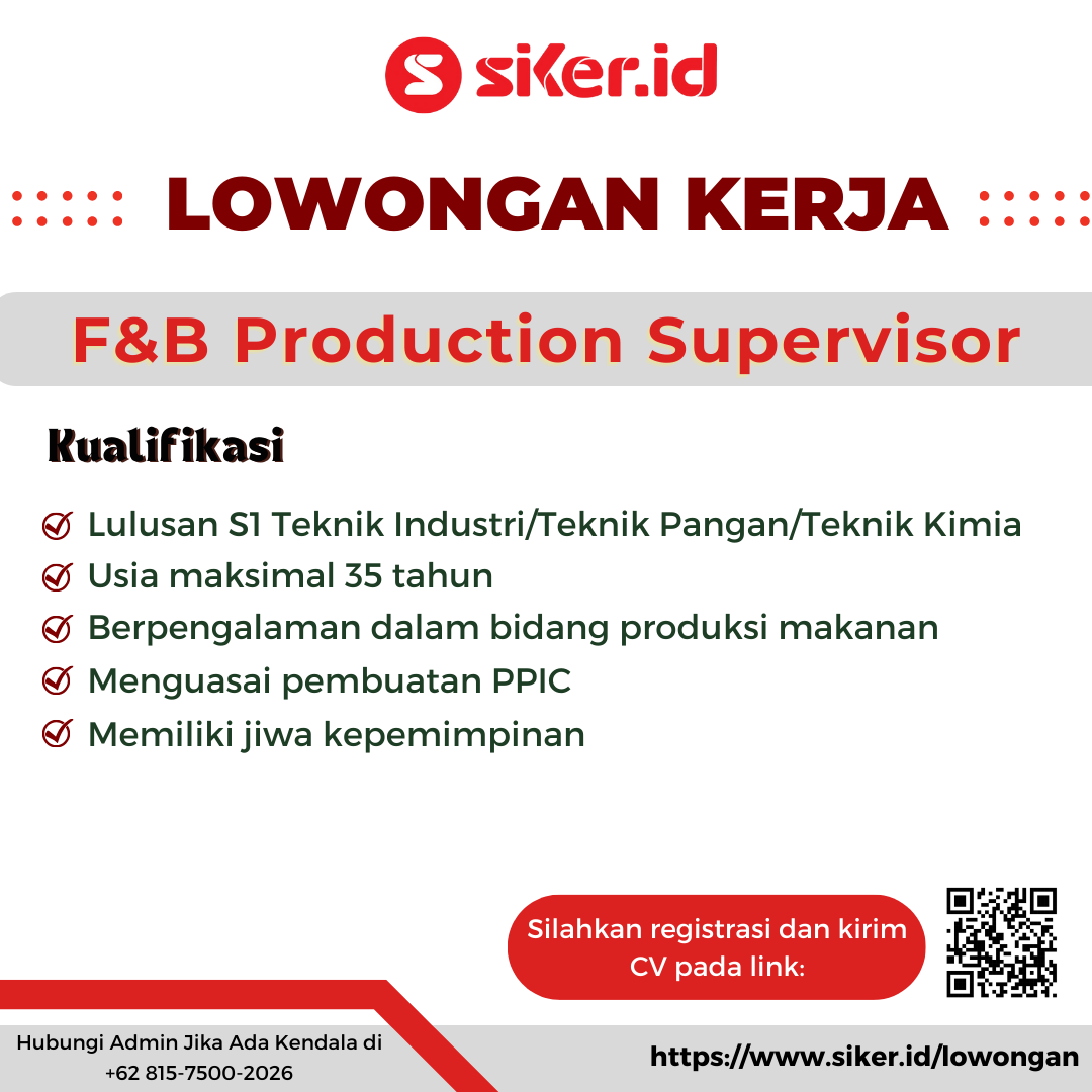 Food and Beverage Supervisor - PT Bisnis Rakyat Indonesia